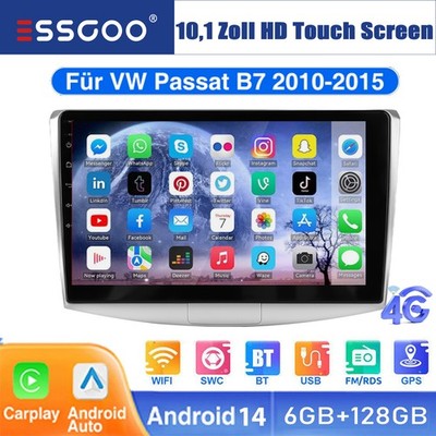 Carplay 10.1'' Autoradio 6+128G 4G Android 15 GPS DSP WIFI BT Für VW Passat B7 CC