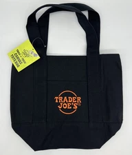 Trader Joe's Mini Halloween Canvas Tote Bag Black