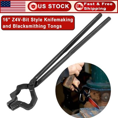 Knifemaking and Blacksmithing Tongs 16'' Z V-Bit Style Blacksmith V-Bit Tongs