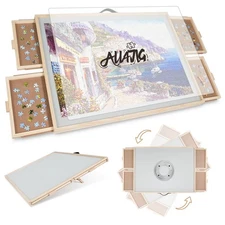 1500 Pieces 2-in-1 Tilting & Rotating Puzzle Board for Adults Gifts, Wooden J...