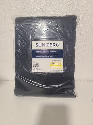 Sun Zero Lichtenberg Solid Curtain Panel 40 x 96 Navy Blue