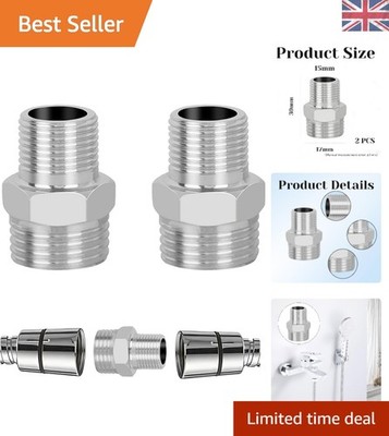 Stecker auf Buchse Brauseschlauchverbinder - 2 Stück Edelstahl Sanitär Armaturen