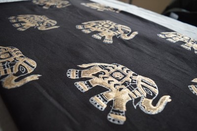NO TARRIF CHARGES 100% ZK_249 Hand Block Print 100%Cotton Fabric 2.5 Yard