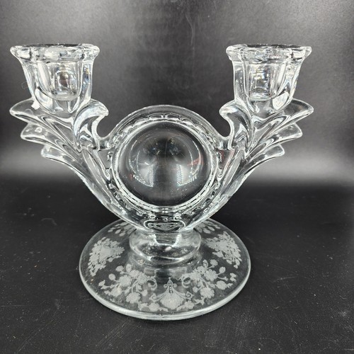 Duncan Miller Canterbury First Love Etched Double Candleholder - Picture 10 of 11