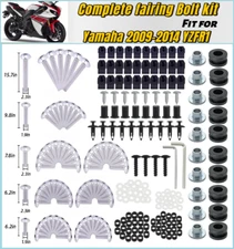 Silver Complete Fairing Bolt Kit Bodywork Screws Set for Yamaha YZF R1 2009-2014