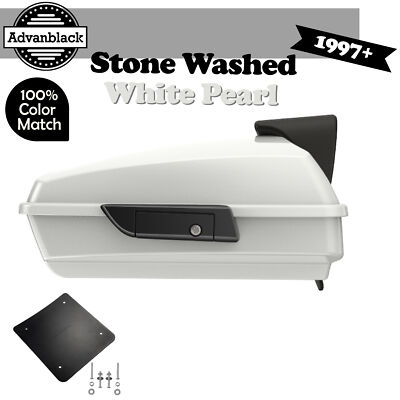 For Harley/Softail Advanblak Razor Tour Luggage Trunk STONE WASHED WHITE PEARL