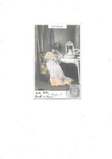 5 Belles CPA carte postale anciennes visite chez un amoureux love vers 1900