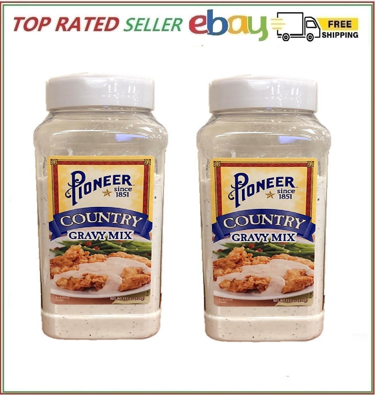 2 Packs of Pioneer Country Gravy 15.1 oz. Each
