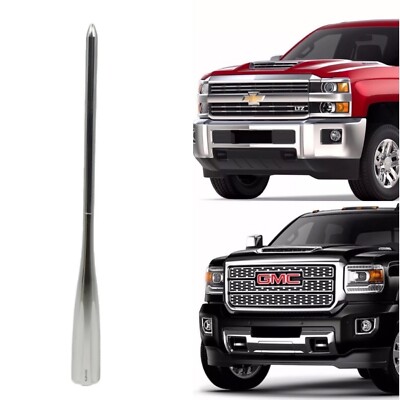 VMS 13 Inch Spike Silver Antenna for Chevy Silverado GMC Sierra 2007 and Newer