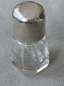 Sterling Silver Perfume Cut Crystal Scent 2.5” Bottle with Glass Stopper