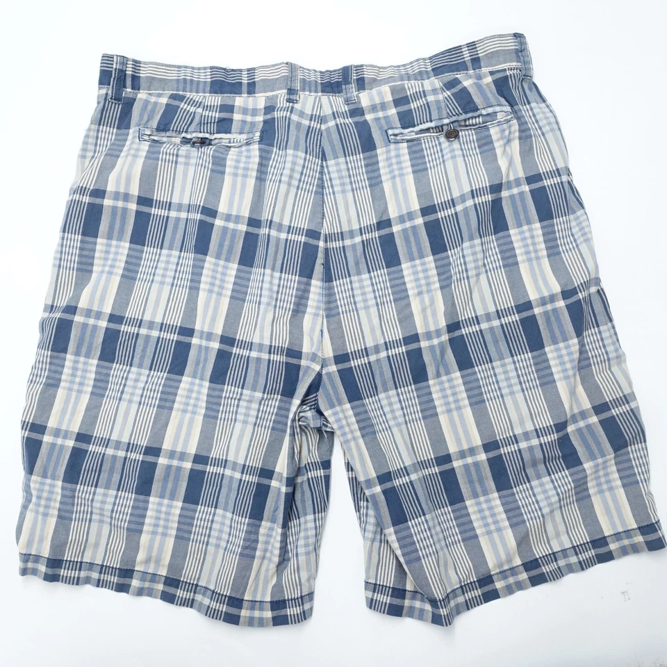 Pantalones Cortos Chinos G.H.Bass Para Hombre 40 X 10 Multicolor A Cuadros 100% Algodón Tiro Medio Cremallera Mosca Foto 2 de 4