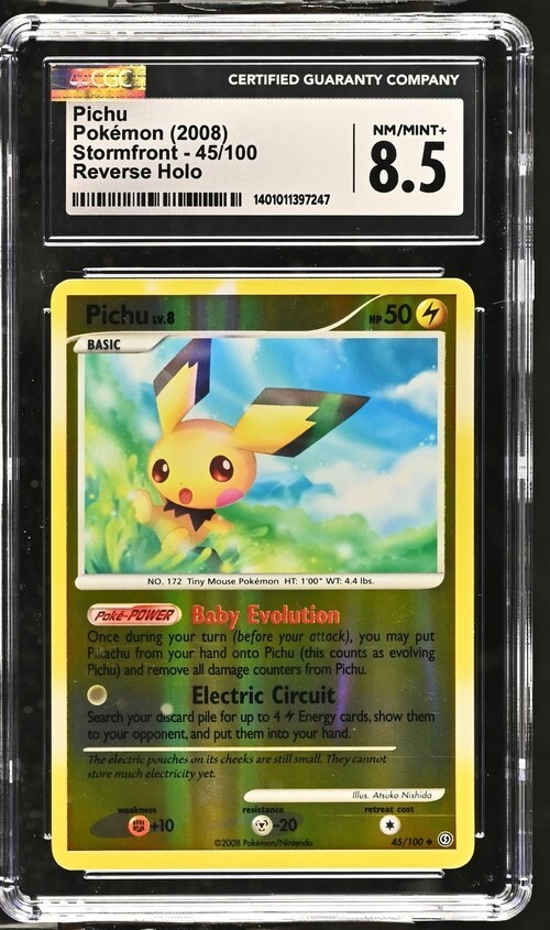 Pokemon - Pichu LV.8 Stormfront 45/100 NM/Mint+ CGC Graded 8.5 TCG