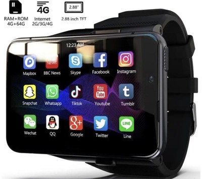 2.88'' Touch Screen 4G Smart Watch 9.0Android/iOS Dual Camera Wristwatch 4GB+64GB