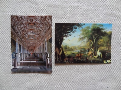 2 AK Ansichtskarte Vatikan Museum Pinacoteca + Galleria delle Carte Geografiche