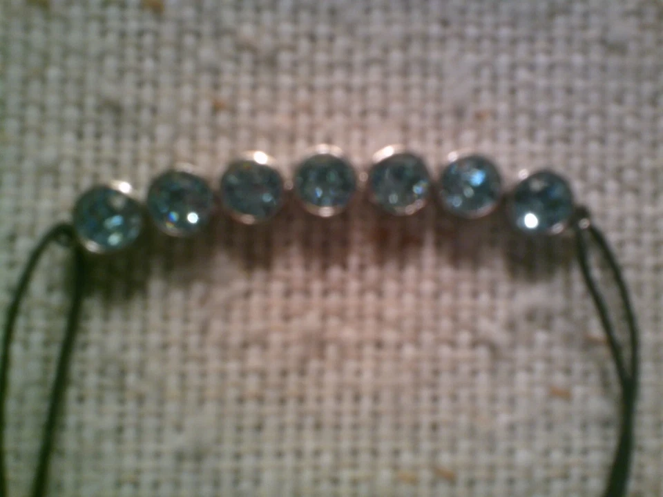 Pulsera de cordón ajustable de cristal de Swarovski aguamarina 6,5-8 pulgadas Foto 4 de 4