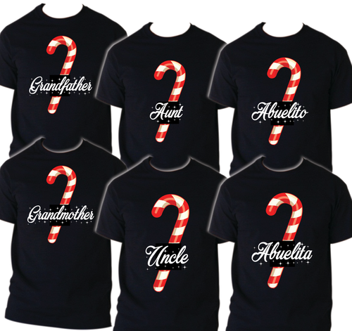 Candy Cane Family Matching Birthday Party T-shirts Shirt Celebration Holidays - Picture 4 of 10