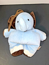 Child of Mine by Carter's Blue Brown White Musical Elephant Crib Pull Plush Toy