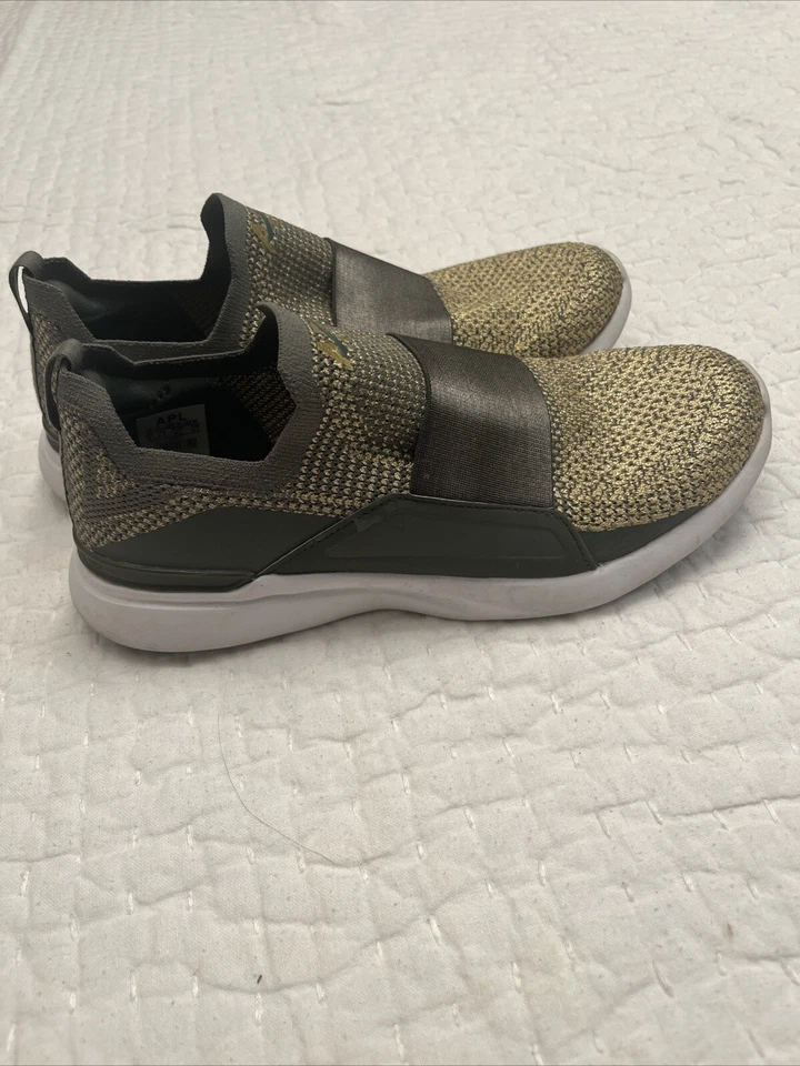 Zapatillas sin cordones APL Techloom Bliss para mujer talla 8 verdes y doradas Foto 3 de 4