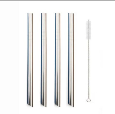 4pcs Reusable Boba Straws 12mm Wide Metal Bubble Tea Milkshakes