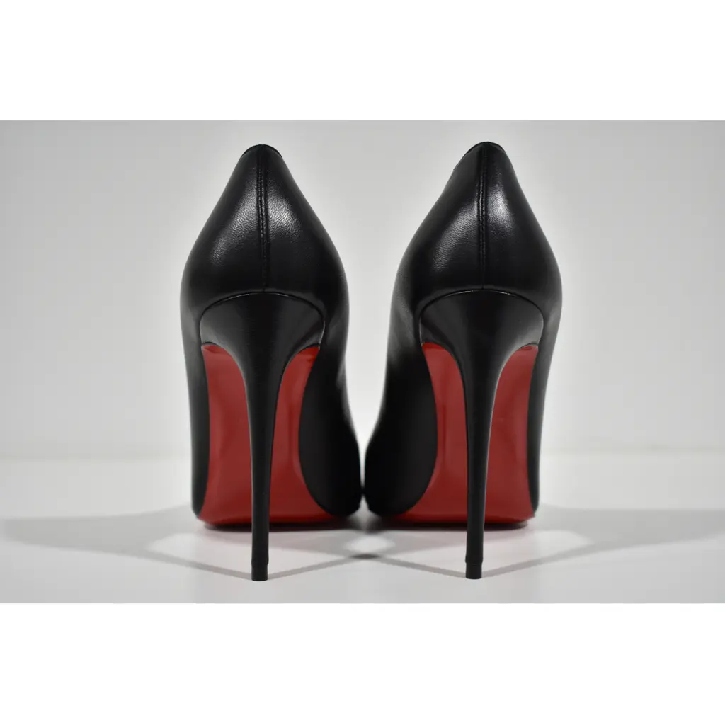 Christian Louboutin Kate 100 Black Nappa Shiny Leather Classic