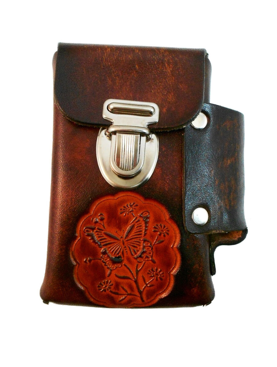 Hand-Crafted Leather Cigarette Case, Many Designs, Cross Hand-Crafted Leather Cigarette Case, Many Designs, Cross