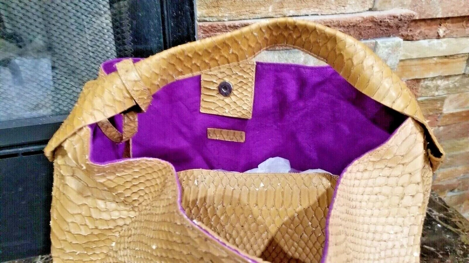 Bolso Hobo Mujer Imitación Piel de Serpiente Beige Bolso de Hombro Cartera Nuevo sin Etiquetas Foto 4 de 4