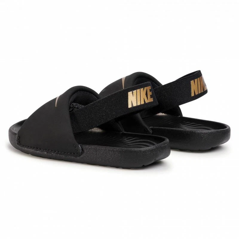 Nike Kid s Kawa Slide TD Black Metalilic Gold Sandals BV1094 003
