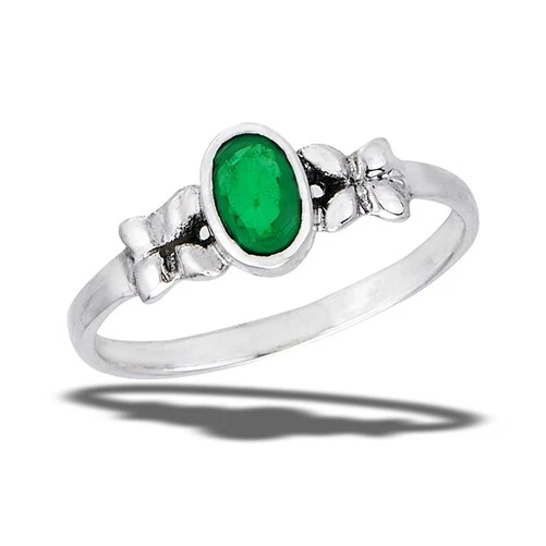 Bague de fiançailles sertie émeraude taille semi monture or