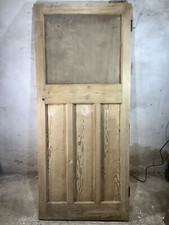35 1/2"X 82" 1930s Internal Stripped Pine Four Panel Door 1over3 Reclamation