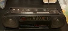 Hitachi Vintage Radio Cassette Recorder TRK-W240 Duel Twin Tape High Speed Dub