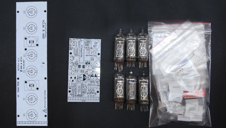 IN-14 DIY KIT Nixie Tubes Clock LED RGB USB Musical 12/24 Hour Form - WITH TUBES - Image 2 of 4