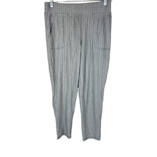 AnyBody Women's Pull-on Regular Plush Rib Pants Solid Frost Grey Small Size