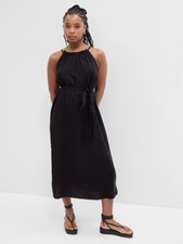 Gap Versatile Linen Midi Dress High Neck NEW S-XL
