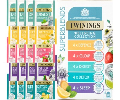 Twinings Superblends Wellness Collection individuell umhüllte Kräuterteebeutel