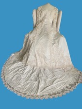 Elegant Amy Lee By Hilton Bridal Wedding Dress 36 Ivory Satin Scalloped Pearls