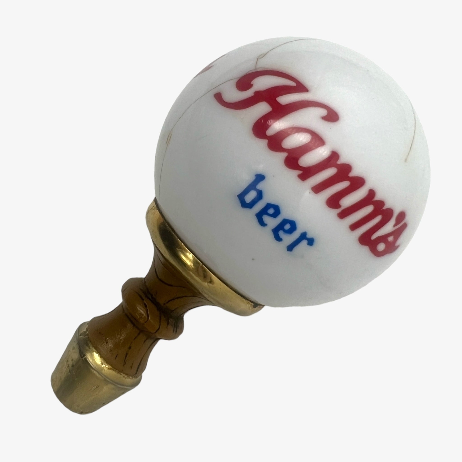 Vintage Hamm's Porcelain Beer Tap Handle Globe Orb Sphere Rare Keg Pull