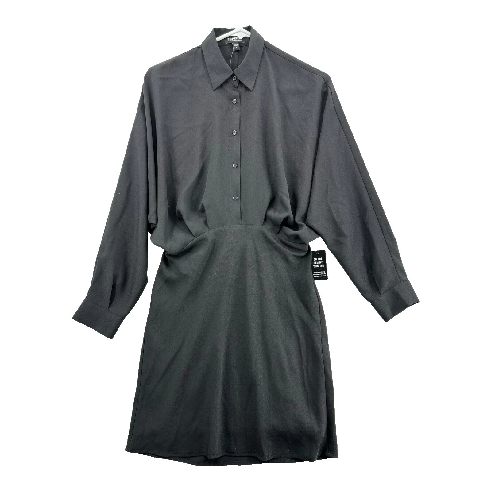 Express Short Solid Shirt Dresses