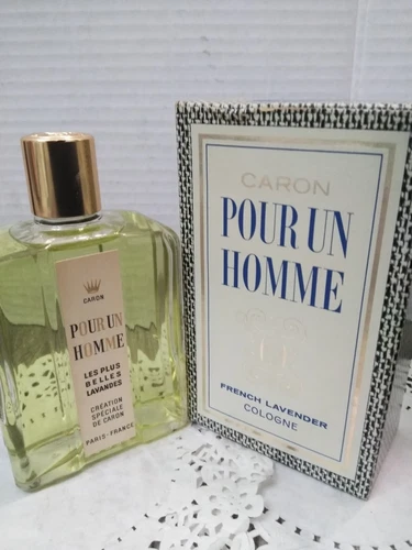 VTG Caron Pour Un Homme COLOGNE French lavender  5.3/4 oz W/BOX ( RETIRED)