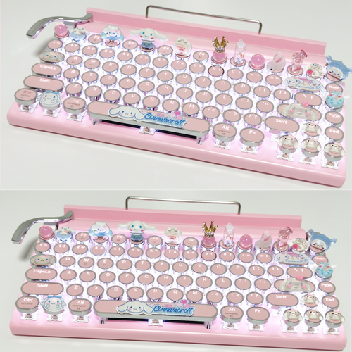 Cute Kuromi Cinnamoroll Punk Mechanical Keyboard Wireless Bluetooth 83 Key Gift - Picture 2 of 25