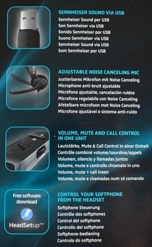 SENNHIESER PC26 Headset Call Control Noise Canceling One Single Ear USB Black - Picture 7 of 8
