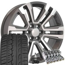 5822 Gunmetal 22 In 6x5.5 Rims 28545r22 Tires Set Fit Chevy Gmc Cadillac