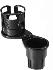 Universal 2-in-1 Car Dual Cup Holder All Purpose Bottle Organizer 360° Rotating