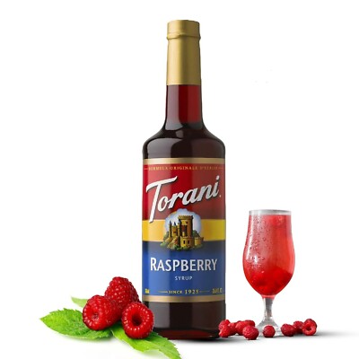 Torani Raspberry Syrup for Coffee & Cocktails 750mL ~ Glass Bottle