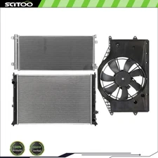 A/C Cooling Fan & Radiator & Condenser Kit For 2016 2017 2018-2019 HONDA CIVIC