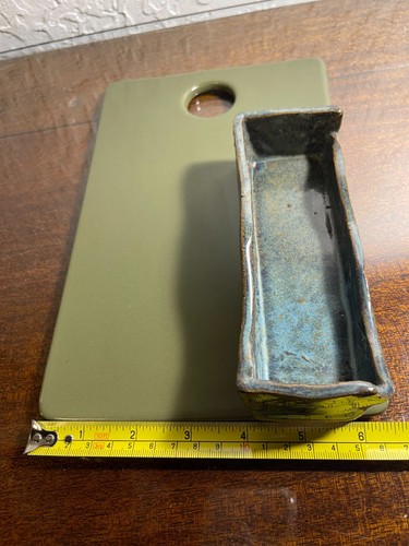 Handmade ceramic clay pottery charcuterie board tray tea caddy desk organizer - Picture 10 of 12