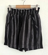 Briggs Women's Black Linen Blend Pull-On Shorts W/Pockets and Drawstring Size S