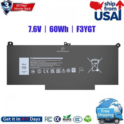 For DELL F3YGT Laptop Battery for Dell Latitude 12 7280 7290 13 7380 7390 DM3WC
