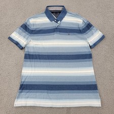 Tommy Hilfiger Polo Mens XL Blue Striped Short Sleeve Shirt