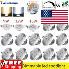 20Pack 9W/12W/15W Dimmable LED Downlight Ceiling Light Spotlight Recessed Lamp 