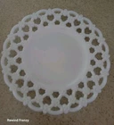Vintage Westmoreland White Milk Glass Forget Me Not Lace Plate 8.5”
